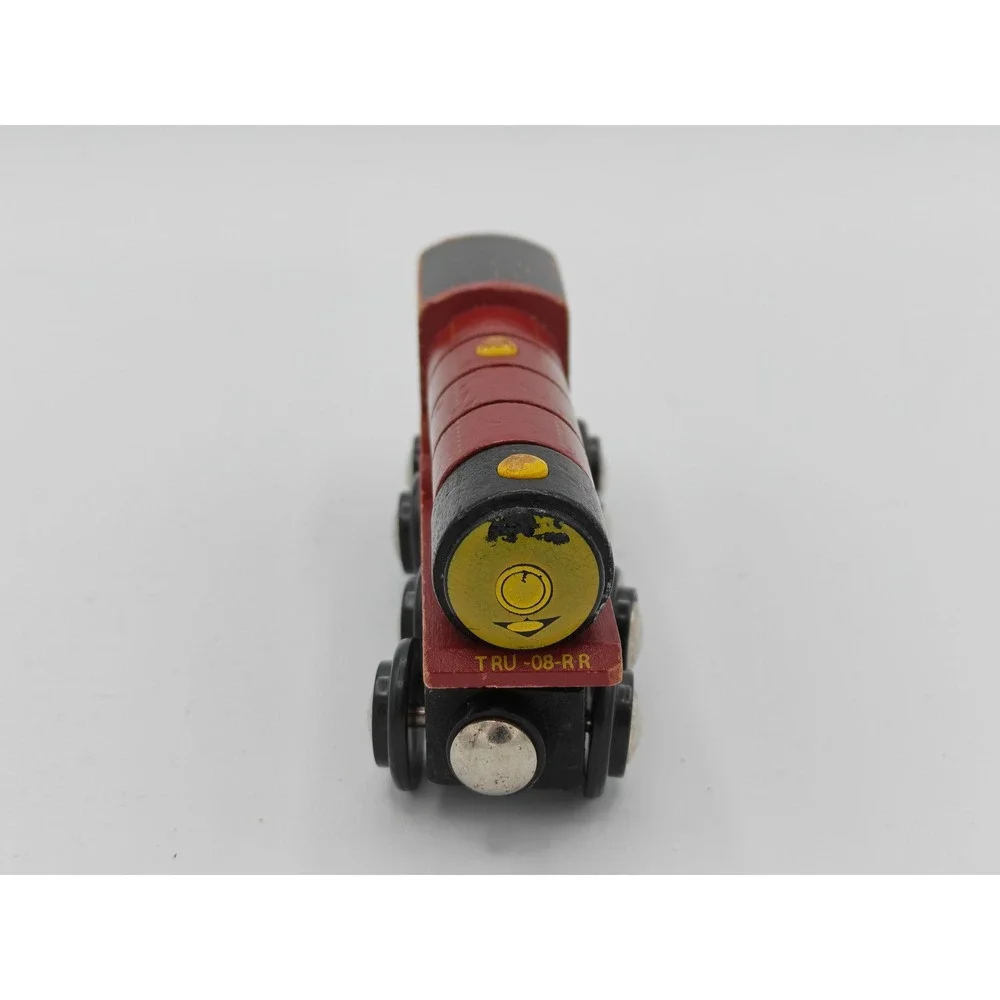 Toys R Us Imaginarium Wooden Magnetic Train Engine Red Black TRU-08-RR Number‎ 4